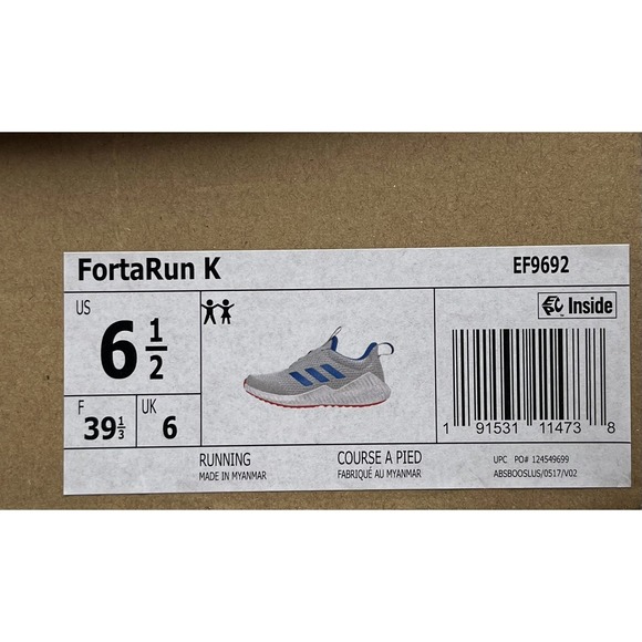 adidas FortaRun Youth Boys-Girls Sneakers Size 6.5 Royal Blue Gray Lightweight - Picture 10 of 13